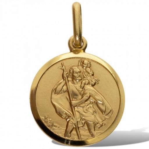 9ct Gold Saint Christopher St Chris Pendant Medal Charm Multi-Listing Engraving