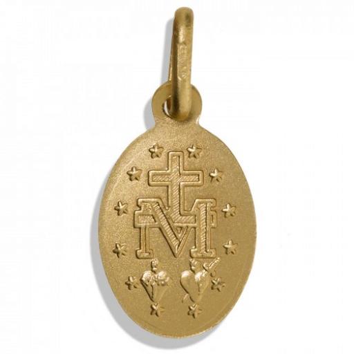 9ct Gold Miraculous Medal Mary Immaculate Conception Pendant Charm Gift Box