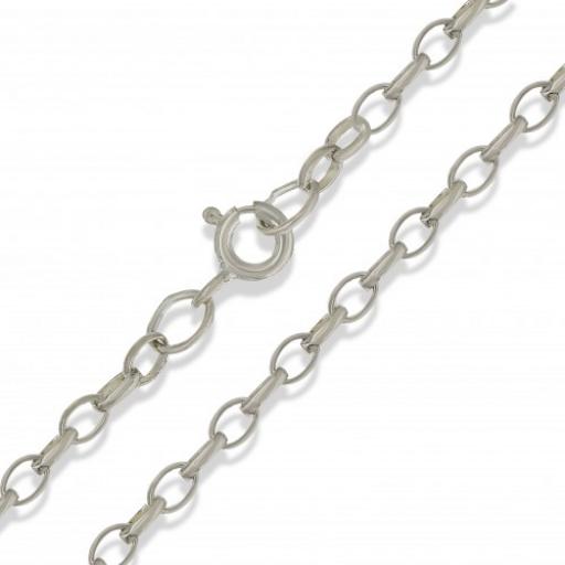 925 Sterling Silver 16" 18" 20" 22" 24" Oval 2.75mm Belcher Rolo Chain Necklace Gift Box