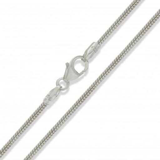 Sterling Silver 16" 18" 20" 1.3mm Round Snake Chain