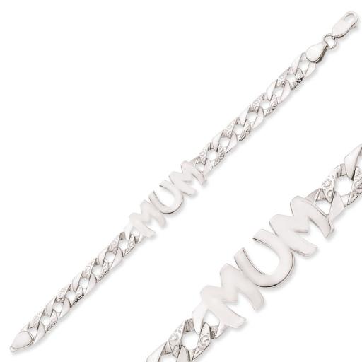 925 Sterling Silver 7.5" Mum Bracelet