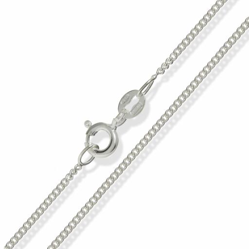 925 Sterling Silver 16" 18" 20" Fine Diamond Cut 1.2mm Curb Chain Necklace Gift Box