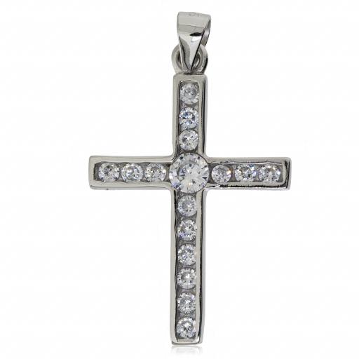925 STERLING SILVER CHARM CZ CUBIC ZIRCONIA SQUARE CROSS PENDANT CRUCIFIX ROSARY GIFT BOX