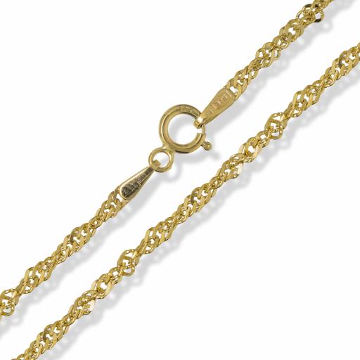 375 9ct Gold 16" 18" 20" Solid 1.95mm Singapore Rope Chain Necklace