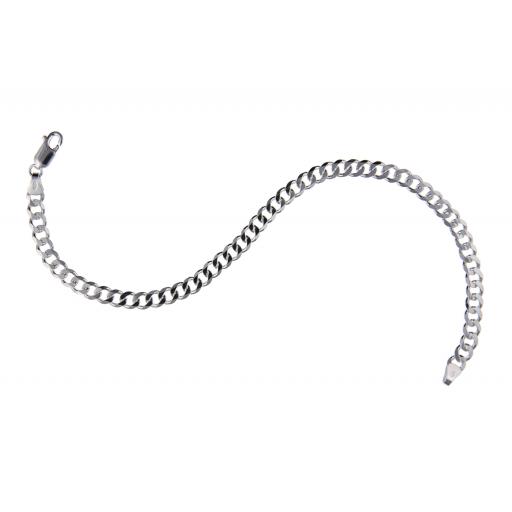 925 Sterling Silver Diamond Cut Flat 5.0mm Curb Chain Ladies Gents Bracelets
