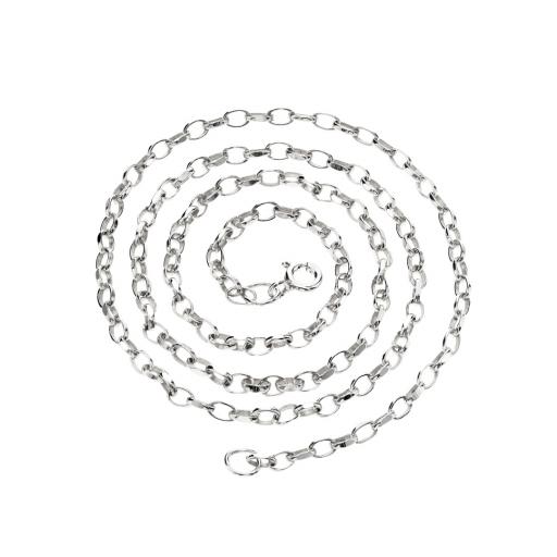925 Sterling Silver 16" 18" 20" 22" 24" Diamond Cut 2.4mm Oval Belcher Chain Necklace Gift Box