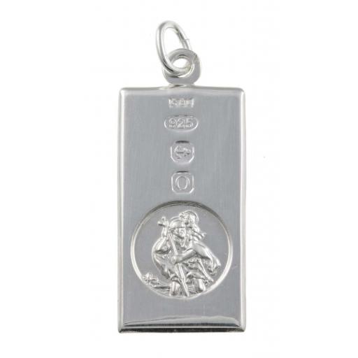 925 Sterling Silver 30x16mm St Christopher Hallmarked Pendant