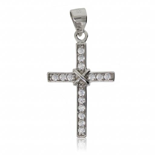 925 Sterling Silver Small Crossover Pendant