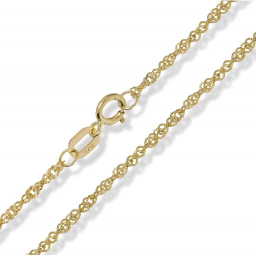 375 9ct Gold 16" 18" 20" Wide 1.2mm Singapore Rope Chain Necklace