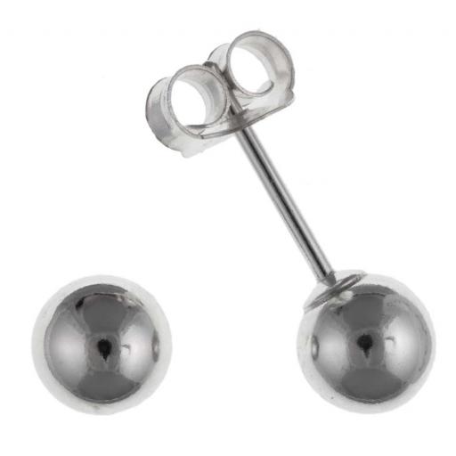 925 Sterling Silver Round 4mm 5mm 6mm Ball Stud Earrings Boxed