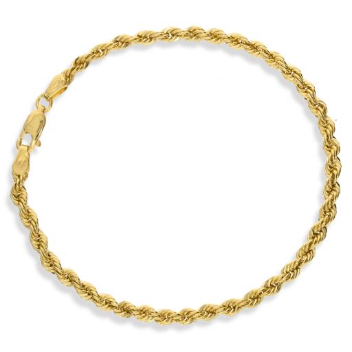 9ct Gold Ladies Rope Classic Bracelet Gift Box