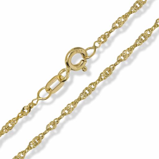 375 9ct Gold 16" 18" Solid 1.7mm Singapore Rope Chain Necklace
