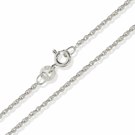 925 Sterling Silver 16" 18" 20" 22" 24" English Rope 1.3mm Prince Of Wales Chain Necklace