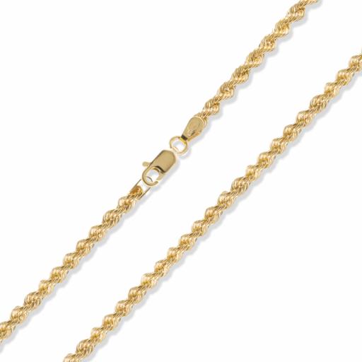 9ct Gold Italian Rope Chain Necklace 18" 20"