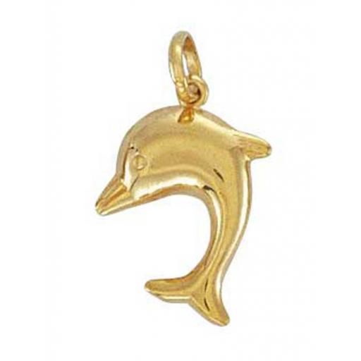 375 9ct Gold 26mm Leaping Dolphin Pendant