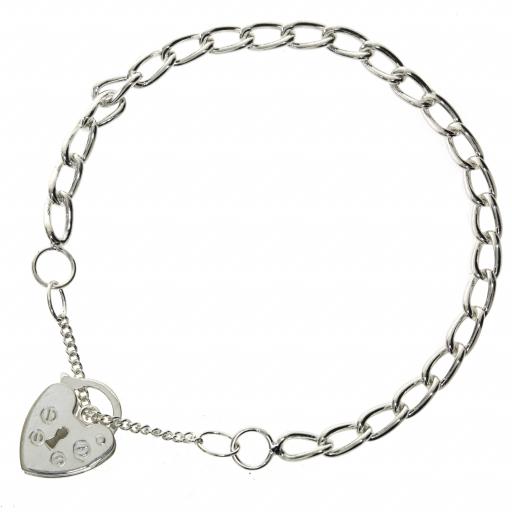 Sterling Silver 5.5" Child's Flat Round Curb Charm Bracelet