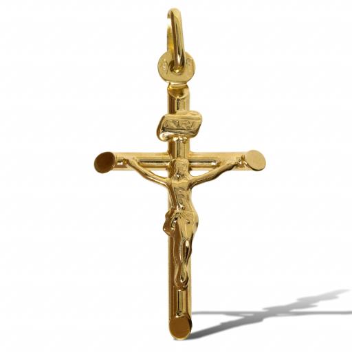 9ct Gold 35x17mm Crucifix With Bevelled Edge