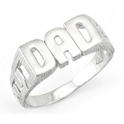 Sterling Silver Polished Curb Link Pattern Dad Signet Ring Gift Box