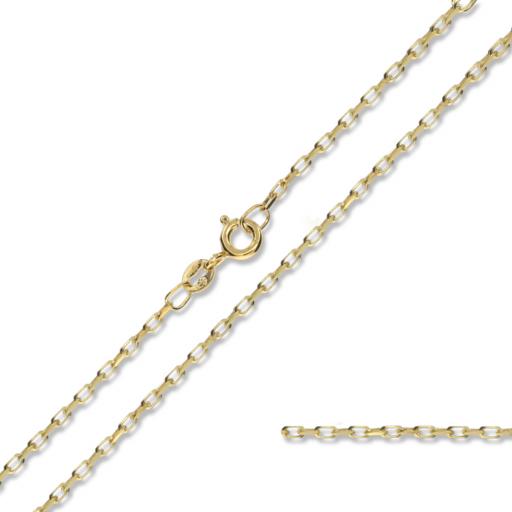 375 9ct Gold 16" 18" 20" Round Diamond Cut 1.15mm Belcher Chain Necklace
