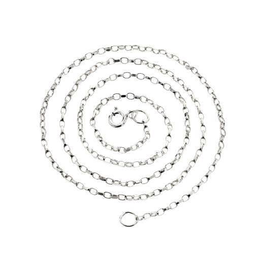 925 Sterling Silver 16" 18" 20" Oval Diamond Cut 1.5mm Belcher Rolo Chain Necklace Gift Box