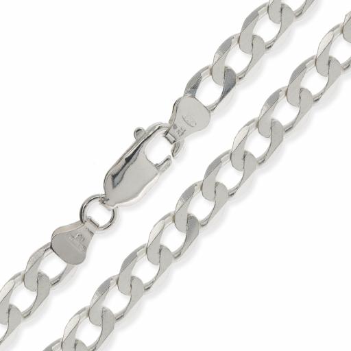 925 Sterling Silver 16" 18" 20" 22" 24" 30" Diamond Cut 6.0mm Flat Curb Chain Necklace