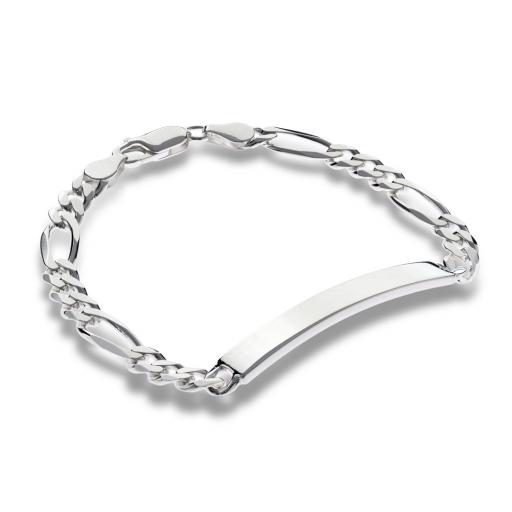 Sterling Silver 7.4" Ladies ID Identity Curb Chain Link Bracelet Engraving Gift Box