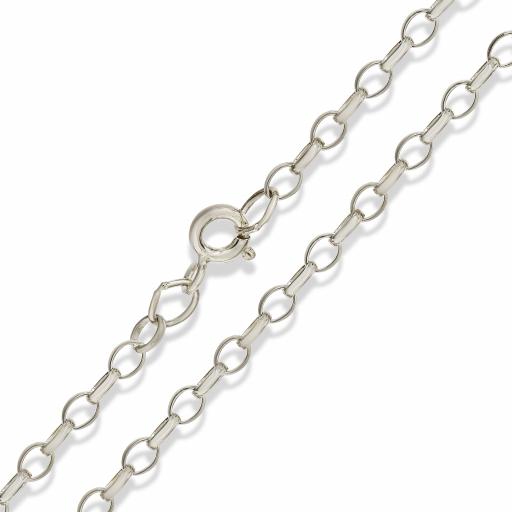 Sterling Silver 16" - 30" Round 2.3mm Belcher Rolo Chain Necklace
