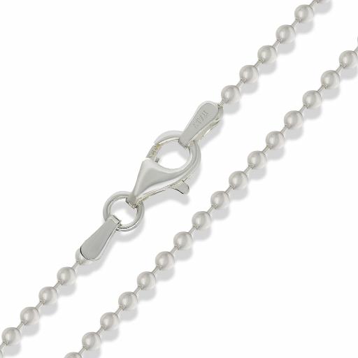 925 Sterling Silver 16" 18" 20" 22" 24" 30" Round 2.0mm Bead Chain