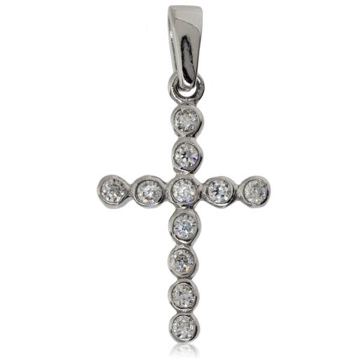 Small Sterling Silver CZ Cross