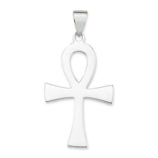 Sterling Silver Polished Egyptian Ankh Cross Pendant Gift Box