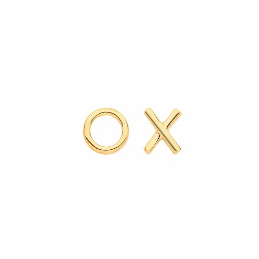9ct Yellow Gold XO Stud Earrings