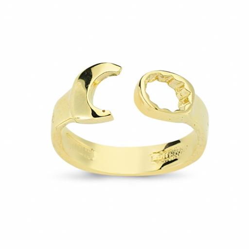 9ct Gold Gents Spanner Torque Signet Ring Gift Box