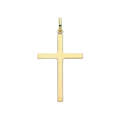9ct Yellow Gold Polished Square Cross Pendant