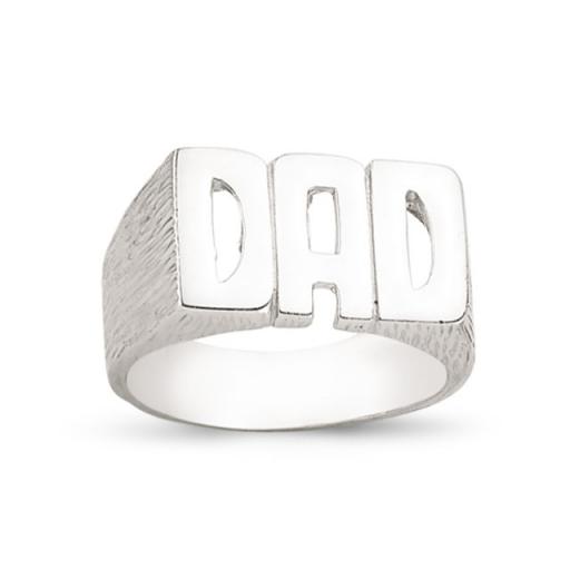Sterling Silver Polished Dad Ring Gift Box