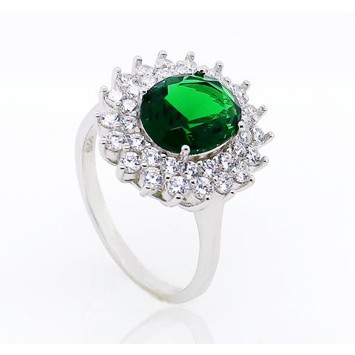 Sterling Silver Emerald Dress Ring