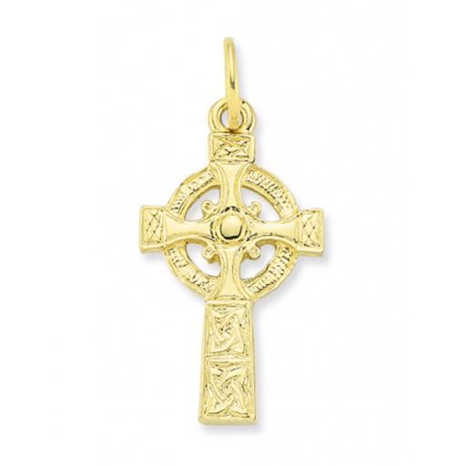 9ct Yellow Gold 27x16mm Square Celtic Cross Pendant