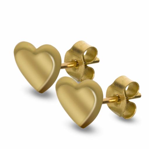 9CT GOLD HEART PETITE STUD EARRINGS