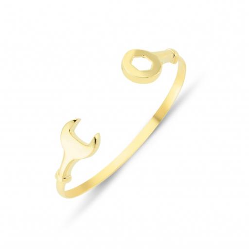 9ct Gold Yellow 5.5" Solid Childs Spanner Torque Bangle