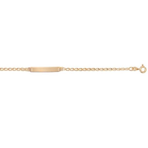 9ct Gold ID Child's Bracelet 6.5" D/C Curb Chain Link