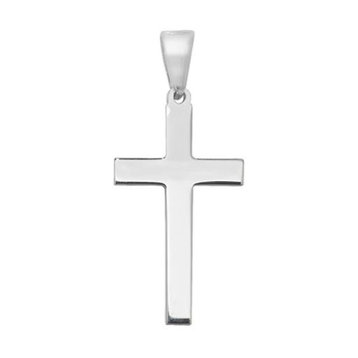 925 Sterling Silver Polished Square Cross Pendant Gift Box