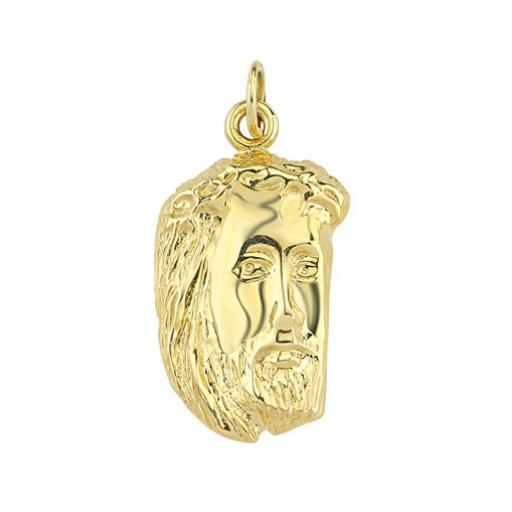 9ct Yellow Gold Round Face Of Jesus Christ