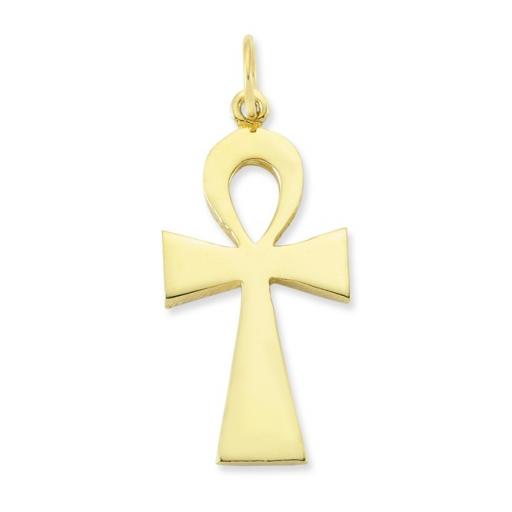 9ct Yellow Gold Egyptian Ankh Cross Pendant Gift Box