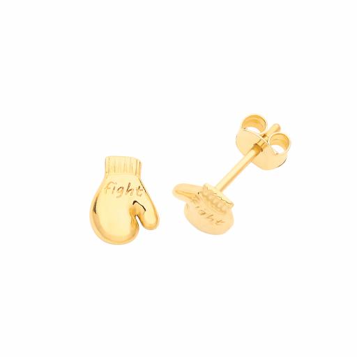 9ct Yellow Gold Fight Boxing Glove Stud Earrings