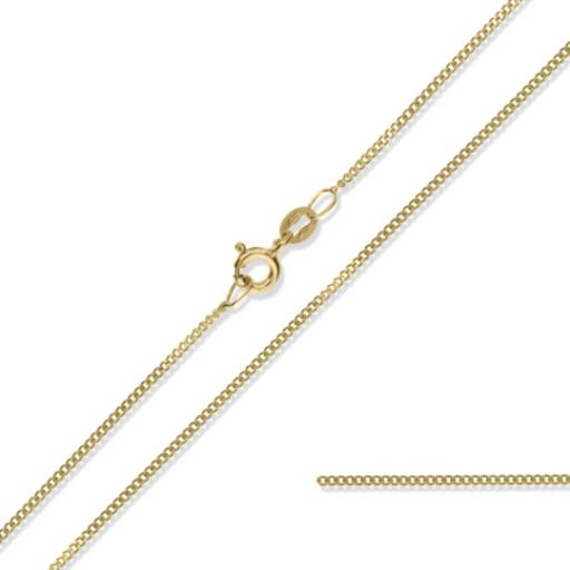 9ct Gold Curb Chain 16 18 20 22 24 1.75mm Fine Diamond Cut Link Pendant Necklace Box