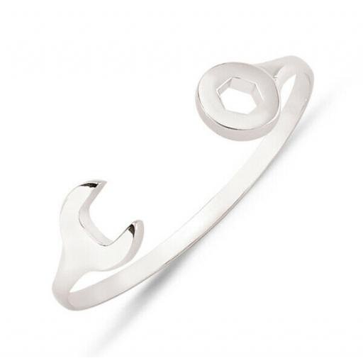 925 STERLING SILVER CHILDRENS SPANNER TORQUE BANGLE GIFT BOX