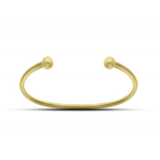 9ct Gold Yellow Childrens 2.0mm Round Solid Torque Ball Bangle