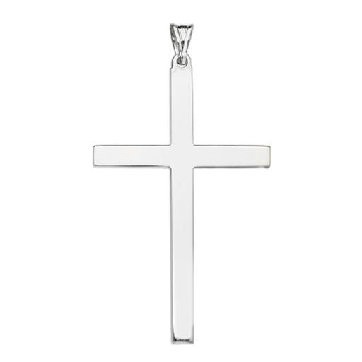 925 Sterling Silver Polished Square Cross Pendant