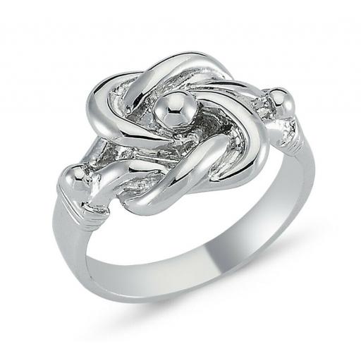 925 Sterling Silver 13mm Double Knot Ring
