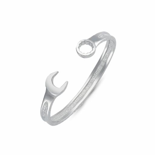 Sterling Silver Gents Spanner Torque Bangle Gift Box