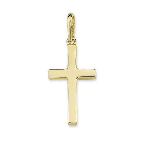 9ct Yellow Gold 24x13mm Polished Square Cross Pendant Gift Box